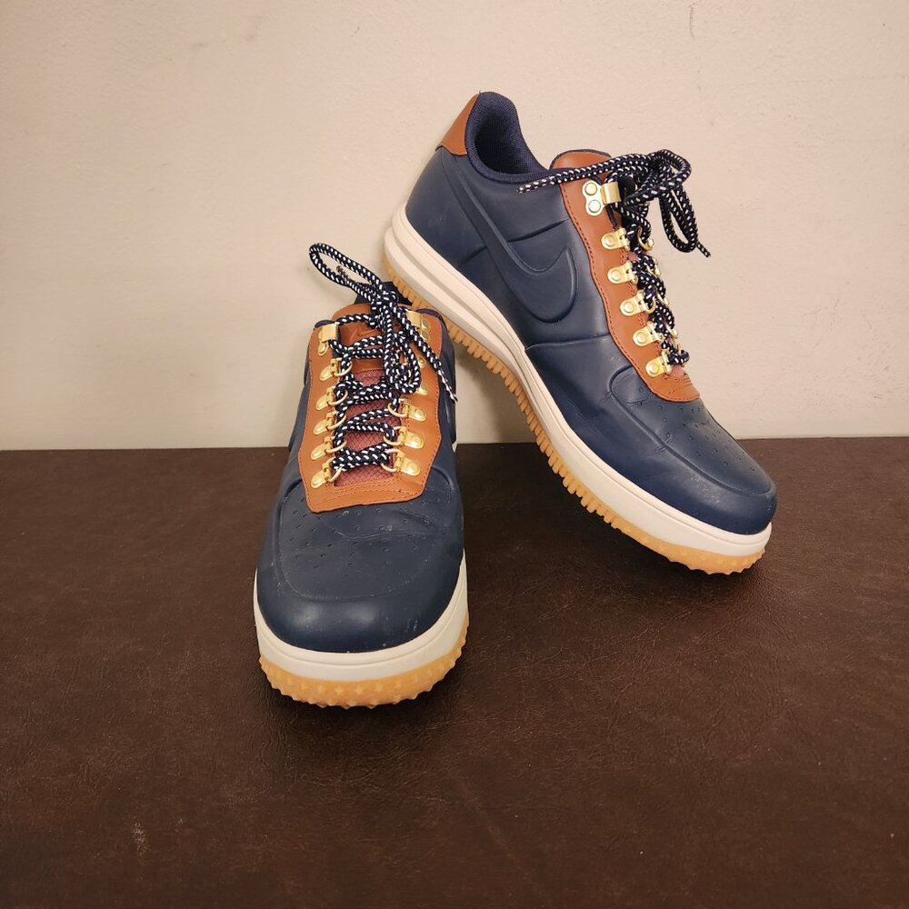 Nike Lunar Force 1 Duckboot Low in Ale Brown/Blue - Size 11.5